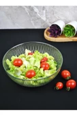 Cam Salata Tabağı Sunum Cips Tabak 21 Cm Servis Kasesi Mnk- 1 Adet - 2