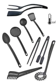 9 Parça Yanmaz Yapışmaz Teflon Kaplama Servis Seti Kepçe Kevgir Spatula Kaşık Plastik Servis Takımı thumbnail 1