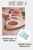 Hamburger ve Köfte Kalıbı Şekillendirici Pratik Köfte Yapma Aparatı Ve Şekilli Patates Dilimleyici thumbnail 1