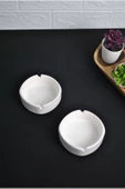 2 Adet Mat Seramik Kül Tablası Sade Yuvarlak Kül Tabağı Küllük 10 cm - 3