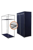 DZGN HOME Basic Çelik Profilli Portatif Bez Dolap Lacivert thumbnail 3