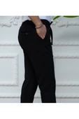 GILAPA Erkek Büyük Beden Siyah Örme Jogger Pantolon thumbnail 3