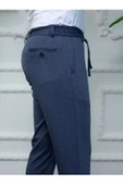 GILAPA Erkek Lacivert Çelik Desen Örme Jogger Pantolon - 3