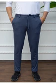GILAPA Erkek Lacivert Çelik Desen Örme Jogger Pantolon - 1