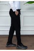 GILAPA Erkek Siyah Çelik Desen Örme Jogger Pantolon - 2