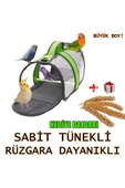 Tünekli, Fileli Muhabbet Kuşu Taşıma Çantası (şeffaf) Royal Milano-yeşil (33cmx23cmx22cm) - 1