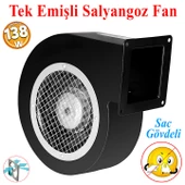 Havalandırma Aspiratörü Salyangoz Fan BDRS140-60 Tek Emişli Kirli Hava Kötü Koku Metal Vantilatör - 1