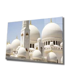 Beyaz Cami Dekoratif ve Modern Cam Tablo White Mascid - 1