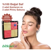 bitkiselce Doğal El Yapımı Kantaron Yağlı & Pirinç Özlü Sabun Seti / 4'lü Cilt Bakım Sabunu 450 Gr. - 2