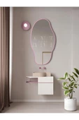 ant home Asimetrik 75x40 Cm Konsol Aynası, Dresuar Aynası, Tuvalet Aynası, Holl Aynası, Banyo Aynası Pembe thumbnail 1