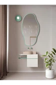 ant home Asimetrik 75X40  CM Konsol Aynası, Dresuar Aynası, Tuvalet Aynası, Holl Aynası, Banyo Aynası YEŞİL - 1
