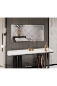ant home Dekoratif Baklava Desenli Bizoteli Salon Aynası Ofis Aynası Konsol Aynası 120cm X 60cm - 3