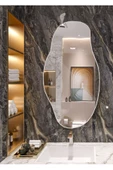 CG HOME Asimetrik 50X30 Konsol, Dresuar, Tuvalet Aynası ''siyah''. 1.kalite Şişecam Ayna thumbnail 3