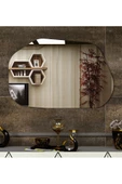 CG HOME Asimetrik Ayna, Dekoratif Ayna, 85X55 Konsol Aynası, Dresuar Aynası, Tuvalet Aynası. thumbnail 4