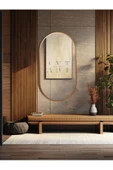 ant home Dekoratif Ayna Duvar Aynası Konsol Aynası Mdf Elips Ayna 90X50 CM - 2
