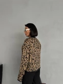 LEOPAR DESENLİ ŞARDONLU DÜĞMELİ  HIRKA - 5