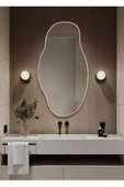 CG HOME Asimetrik75x40 Konsol, Dresuar, Tuvalet Aynası Beyaz. 1.kalite Şişecam Ayna - 1