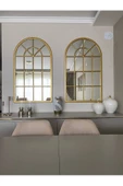 CG HOME Pencere Model Ayna Duvar Aynası Salon Aynası Dressuar Aynası Gold - 3