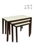 ant home LİKA ZİGON SEHPA 3'LÜ LAKE BOYALI - 5