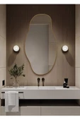 CG HOME Asimetrik75x40 Konsol, Dresuar, Tuvalet Aynası ''gold''. 1.kalite Şişecam Ayna - 4