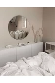 CG HOME 100cm Yuvarlak Ayna Dekoratif Ayna, Rodajlı Kaliteli Ayna ,gerçek Konsol, Hol, Deresuar Aynası. thumbnail 2