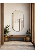 ant home Dekoratif Ayna, Duvar Aynası, Konsol Aynası, Mdf, Elips Ayna, Çerçeveli Ayna 80X40 CM - 2