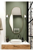 CG HOME Asimetrik75x40 Konsol, Dresuar, Tuvalet Aynası ''gold''. 1.kalite Şişecam Ayna - 2