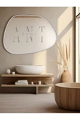 ant home Asimetrik Ayna 75X55 cm Konsol Aynası, Dresuar Aynası, Duvar Aynası, 1.kalite Şişecam Ayna - 2