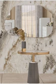 ant home Asimetrik Ayna, Dekoratif Ayna, 85*55 Konsol Aynası, Dresuar Aynası, Tuvalet Aynası. - 4