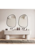 ant home Asimetrik Ayna 75X55 cm Konsol Aynası, Dresuar Aynası, Duvar Aynası, 1.kalite Şişecam Ayna - 4