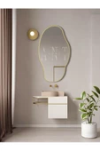 ant home Asimetrik Ayna, Konsol Aynası, Dresuar Aynası, Tuvalet Aynası, Şişecam Ayna 90x50cm thumbnail 2