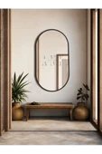 ant home Dekoratif Ayna, Duvar Aynası, Konsol Aynası, Mdf, Elips Ayna, Çerçeveli Ayna 80X40 CM - 1