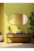 ant home Dekoratif Ayna Duvar Aynası Konsol Aynası Mdf Elips Ayna 90X50 CM - 4