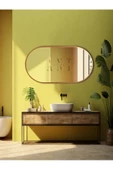 ant home Dekoratif Ayna, Duvar Aynası, Konsol Aynası, Mdf, Elips Ayna, Çerçeveli Ayna 80X40 CM - 5