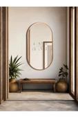 ant home Dekoratif Ayna Duvar Aynası Konsol Aynası Mdf Elips Ayna 90X50 CM - 3