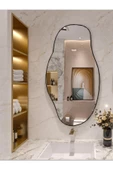 CG HOME Asimetrik75x40 Konsol, Dresuar, Tuvalet Aynası ''siyah''. 1.kalite Şişecam Ayna - 4