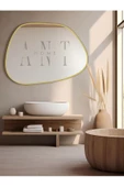 ant home Asimetrik Ayna 75X55 cm Konsol Aynası, Dresuar Aynası, Duvar Aynası, 1.kalite Şişecam Ayna - 1