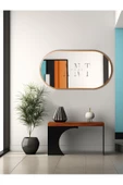 ant home Dekoratif Ayna, Duvar Aynası, Konsol Aynası, Mdf, Elips Ayna, Çerçeveli Ayna 80X40 CM - 1