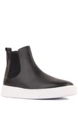 Shoetyle - Siyah Hakiki Deri Kadın Chelsea Bot - 6929 - 7