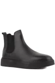 Shoetyle - Siyah Hakiki Deri Siyah Eva Taban Kadın Chelsea Bot - 6929 - 6