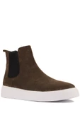 Shoetyle - Haki Renk Hakiki Süet Kadın Chelsea Bot - 6929 - 2
