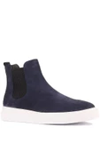Shoetyle - Lacivert Hakiki Süet Kadın Chelsea Bot - 6929 - 2