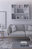 mokaparkavm Duvara Monte 5 Bölmeli Raflı Modern Kitaplık Raf - 3