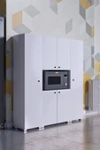 mokaparkavm 6 Kapaklı Çok Geniş Raflı Metal Ayaklı Mikrodalga Fırın Dolabı Çok Amaçlı Dolap - 2