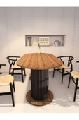 mokaparkavm Özel Tasarım Oval Dekoratif Ahşap Ayaklı 6 Kişilik Yemek Masası Mutfak Masası - 3