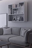 mokaparkavm Duvara Monte 5 Bölmeli Raflı Modern Kitaplık Raf - 1