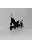 HERO DİZAYN Metal Dekoratif Kedi-Kuş Desenli Anahtarlık Askısı - 1