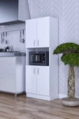mokaparkavm Alt  Üst Kapaklı 4 Geniş  Raflı  Mikrodalga Fırın Dolabı Çok Amaçlı Dolap - 2