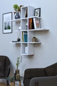 mokaparkavm 10 Bölmeli 3 Raflı Duvara Monte Dekoratif Çok Amaçlı Raf Kitaplık - 1