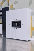 mokaparkavm 6 Kapaklı Çok Geniş Raflı Metal Ayaklı Mikrodalga Fırın Dolabı Çok Amaçlı Dolap - 1